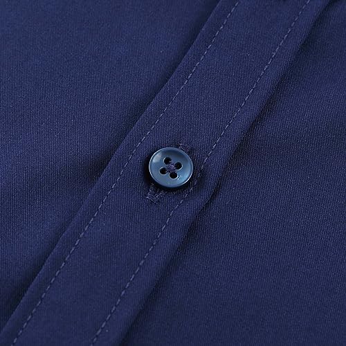 DILBYKE Boys’ Navy Long Sleeve Dress Shirt with Tie - 9-10 Years Uniform