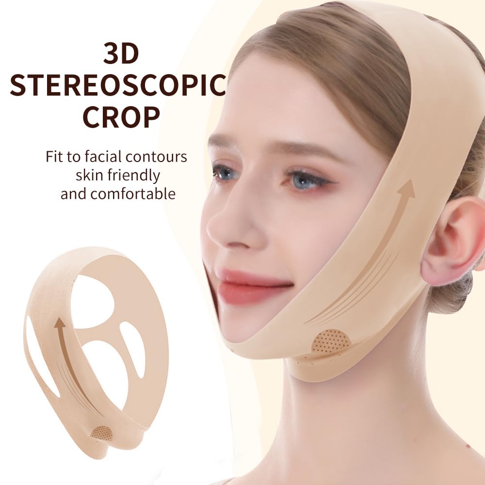 V Line Lifting Mask - Reusable Chin Strap for Double Chin Reduction | Face Slimming & Jawline Shaping, Medium Size