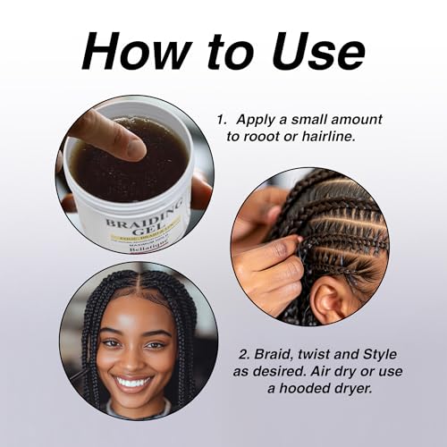 BELLATIQUE Braiding Gel & Edge Control - Maximum Hold, 1 Oz