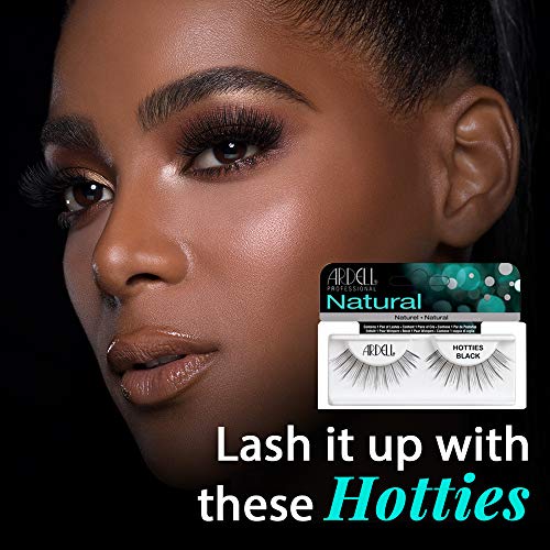 Ardell Natural False Eyelashes Hotties - Black, Lightweight Strip Lashes, 4 Pack
