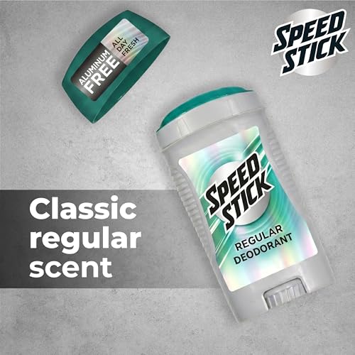 Speed Stick Aluminum Free Men's Deodorant, 24 Hour Odor Protection, Regular, 3 Ounce, 4 Pack