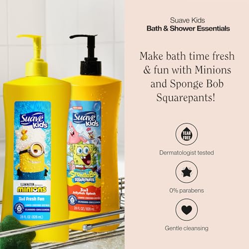 Suave Kids 3-in-1 Body Wash Variety Pack - Minions & SpongeBob 28 Oz