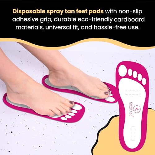 KOBBTAN 60 Pairs Disposable Spray Tan Feet Pads - Non-Slip Sunless Tanning