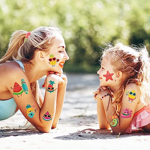 240 Pcs Summer Fruit Temporary Tattoos for Kids - 60 Designs