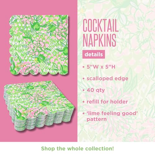 Lilly Pulitzer Lime Feeling Good Cocktail Napkins - 40 Pack