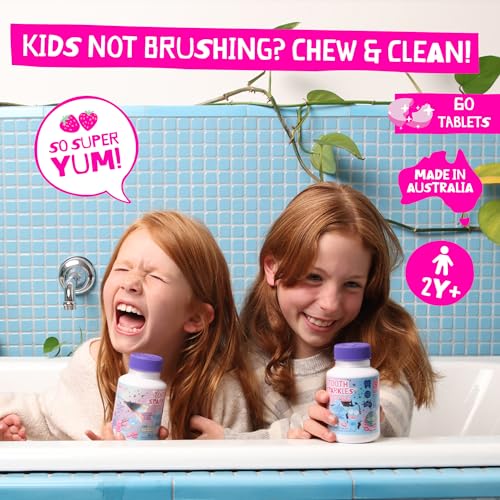 Jack N' Jill Tooth Sparkles Chews - Strawberry Flavor, 60 Tablets for Kids 2+