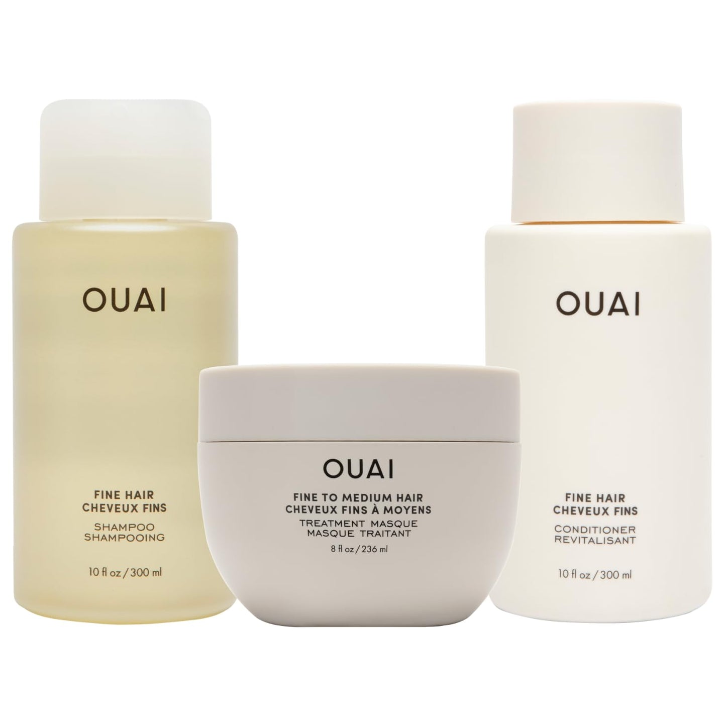 Fine Hair Shampoo, Conditioner & Treatment Masque Set - Volumizing & Strengthening | 3 Count (10oz Shampoo, 10oz Conditioner, 8oz Masque)