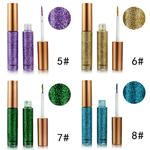 Glitter Eyeliner - Waterproof Long-Lasting Liquid Eye Makeup
