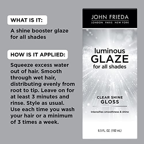John Frieda Luminous Glaze Clear Shine Hair Gloss Unscented 6.5 fl oz 2 Pack