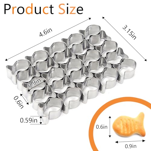 25-Cavity Goldfish Cookie Cutter - Stainless Steel Mini Molds