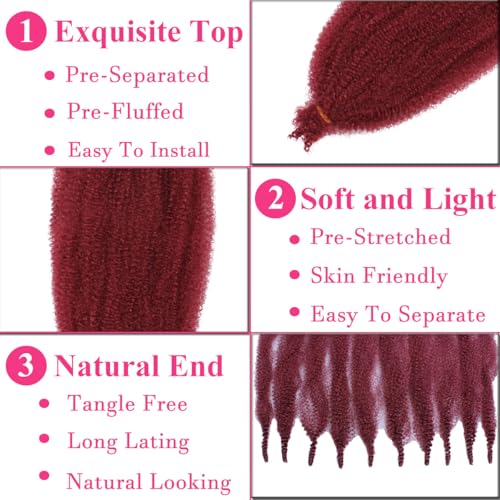 COOKOO 16 Inch Afro Twist Hair Extensions 8 Packs - Soft, Fluffy, Pre-Fluffed Synthetic Braiding Hair for Protective Styles