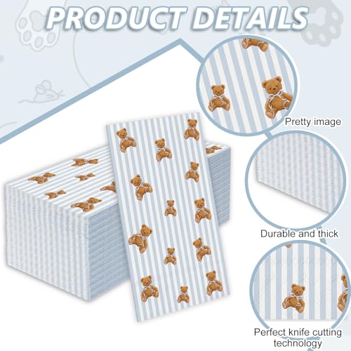 50 Pcs Bear Theme Disposable Paper Napkins for Parties