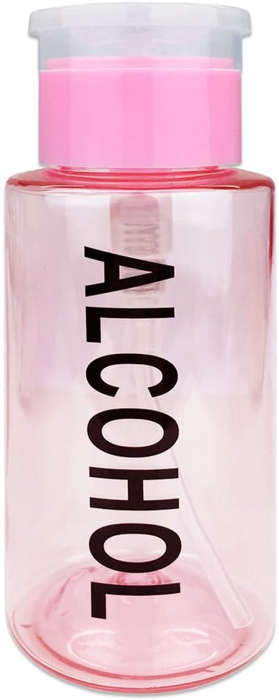 Clear Push Down Pump Dispenser - 3oz Refillable Empty Bottle | Lockable Travel Cosmetic Packaging for Nail Polish