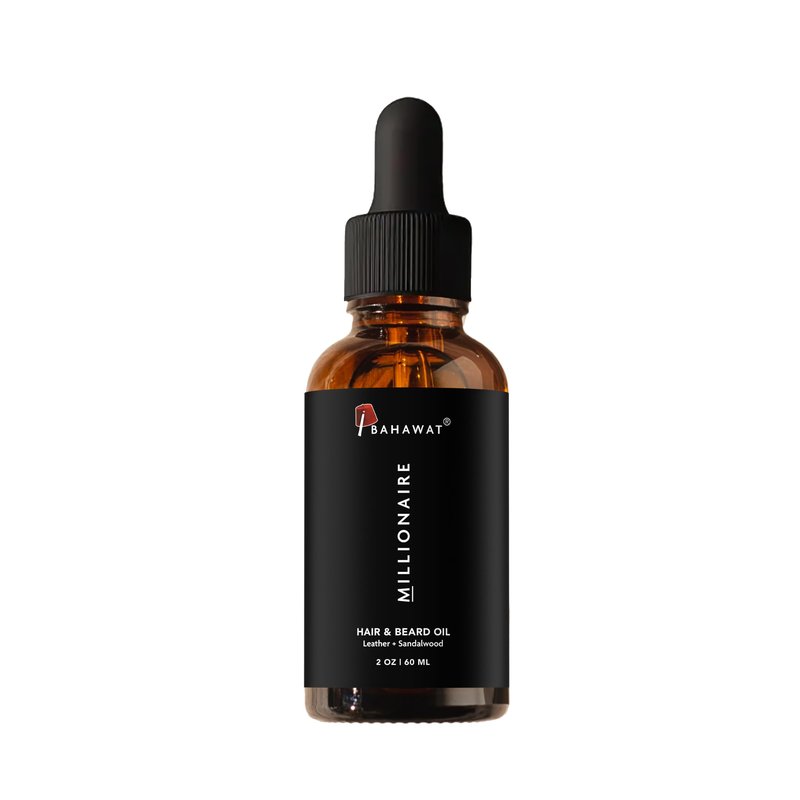 BAHAWAT Beard Oil -Premium Beard Oil Conditioner & Softener - Leather Sandalwood scent- Eliminates Beard Itch, Promote a Healthy, Full Beard, Natural Ingredients, 2 ounce.