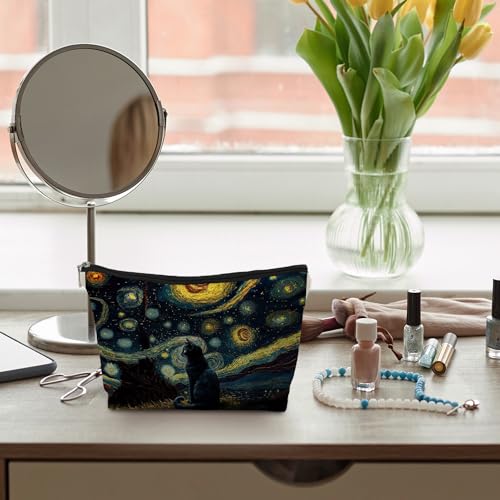 Star Cat Makeup Pouch - Compact Cosmetic Bag for Cat Lovers