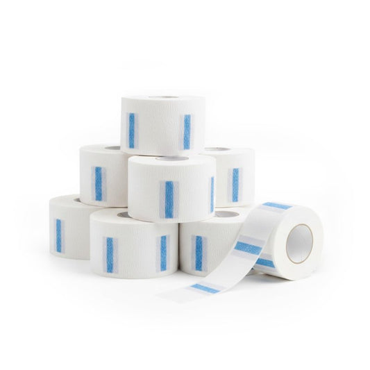 Studio Limited Disposable Barber Neck Strips Tape Paper Roll Barber Supplies Neck Strip Disposable Paper - White (1000 Strips, 10 Rolls)