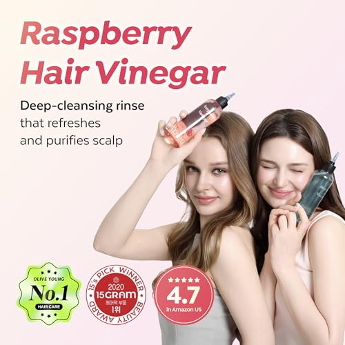 A¡¯PIEU Raspberry Hair Vinegar Rinse for Scalp Detox & Clean, Smooth & Shiny Hair, Clarifying Treatment for Dandruff, Buildup, Oily & Itchy Scalp, pH Balancing, Korean Haircare, 6.76 fl oz