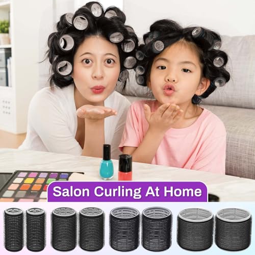 50 Pcs Hair Curlers Set with 24 Self-Grip Rollers & Clips