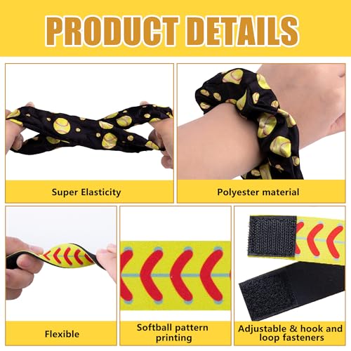 Softball Hair Ties & Sleeve Holders Set for Girls Women Sports Accessories