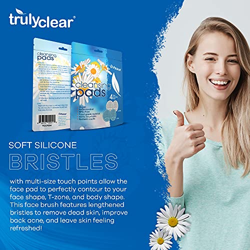Truly Clear Silicone Facial Exfoliator Pads - Gentle Skin Cleansing Brush (4 Pack)