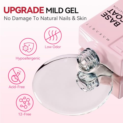 Makartt Gel Base Coat 15ml Upgraded Formula – Clear Base Coat