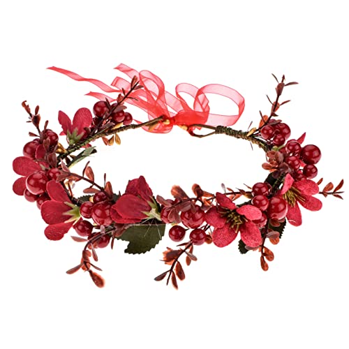 Christmas Flower Crown Headband with Pine Cones & Berries - SD-A