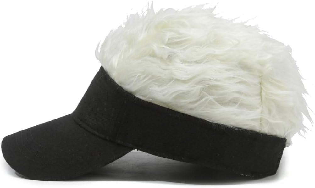 Novelty Hair Visor Sun Cap - Spiked Hair Baseball Hat for Fun Outdoor Style