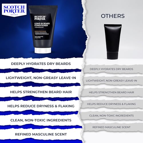 Scotch Porter Restorative Leave-In Beard Conditioner ? Deep Conditioning Softener with Lightweight Feel, Reduces Frizz & Provides Long-lasting Hydration & Shine to Dull, Dry, Coarse Beards ? 4 oz.