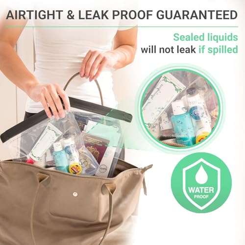 Ogato TSA Approved Clear Toiletry Bag Set - 3 Quart Size Pouches