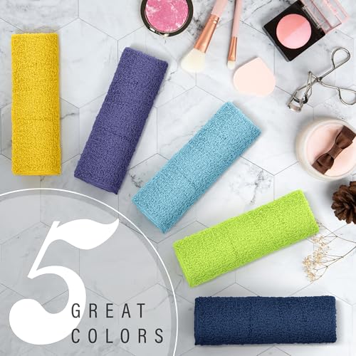 100% Cotton Washcloths - Soft & Absorbent 10-Pack, 12x12 in
