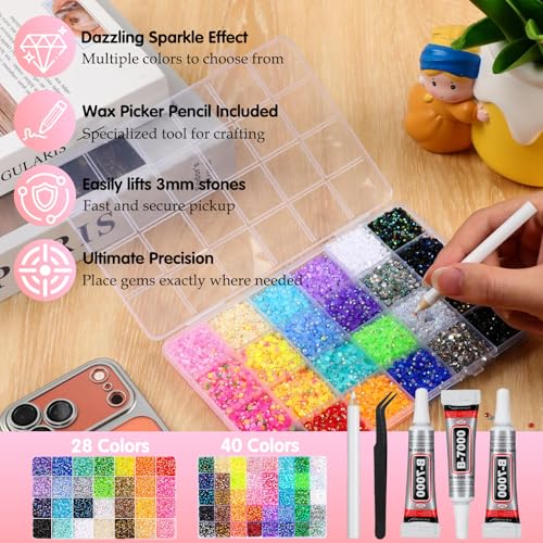 Resin Jelly Bedazzling Kit with 32,000 Rhinestones & Glue