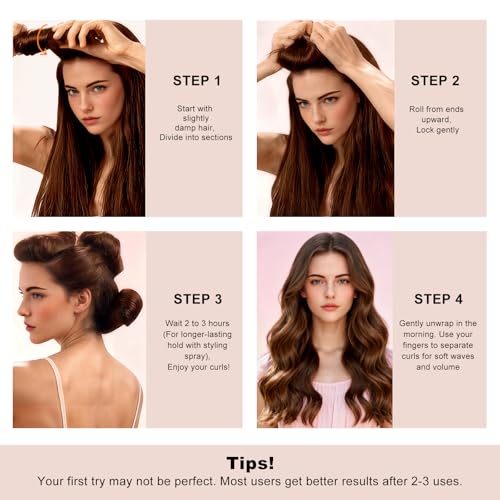 Togayu Heatless Curling Rod Set - Soft Velvet Overnight Hair Curlers