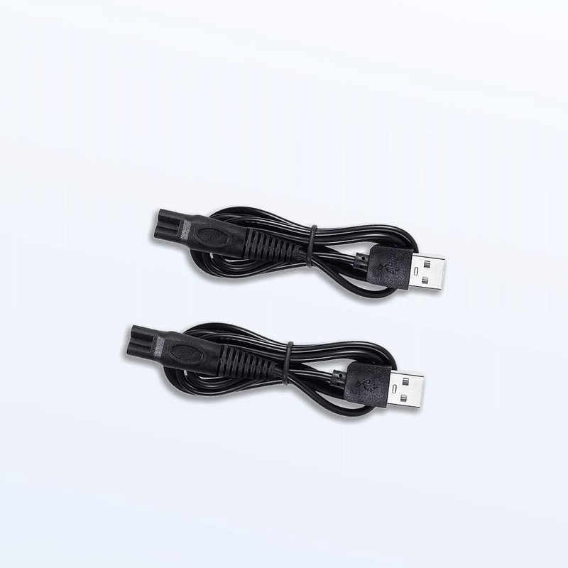 Qjin USB Charging Cable for Philips Norelco Shaver S3243, S3341, S5880, S7885, S7886, S7887, HS7980, HS9980, X3001, X9002, XP9402 - Power Cord 5V - 2 Pcs