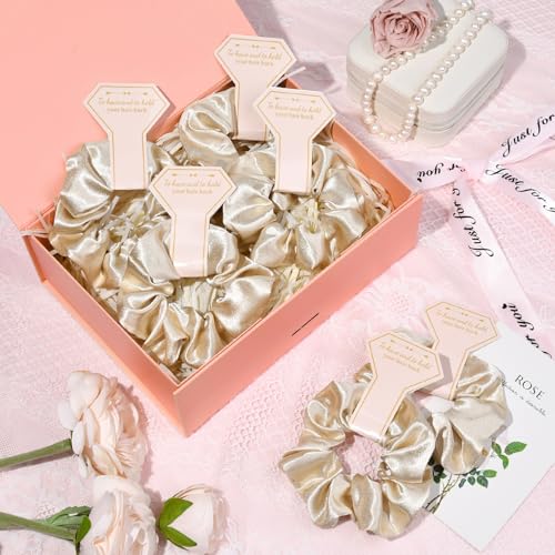 Bridal Hair Accessories Set - 12 PCS Soft Silk Satin Scrunchies & Clips