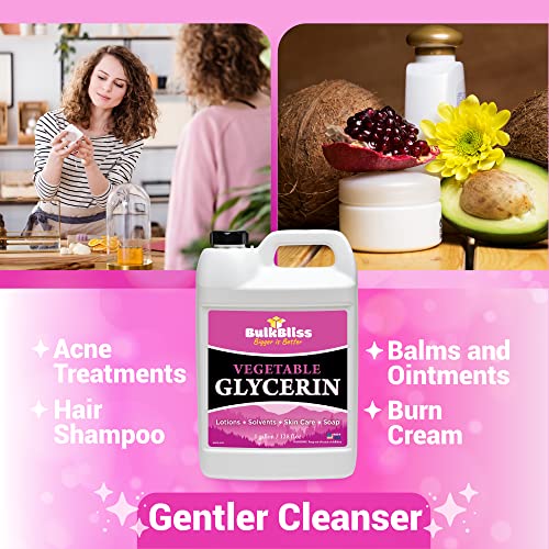 BulkBliss Vegetable Glycerin Liquid - Food Grade, 32 Fl Oz for Skin & Crafts