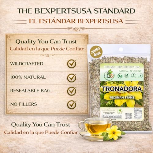 Tronadora Herbal Tea - 100% Natural Yellow Elder Leaves, 4 oz