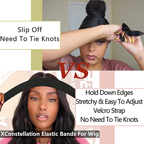 Wig Band Set - 2 Adjustable Elastic Bands with Brush & Comb