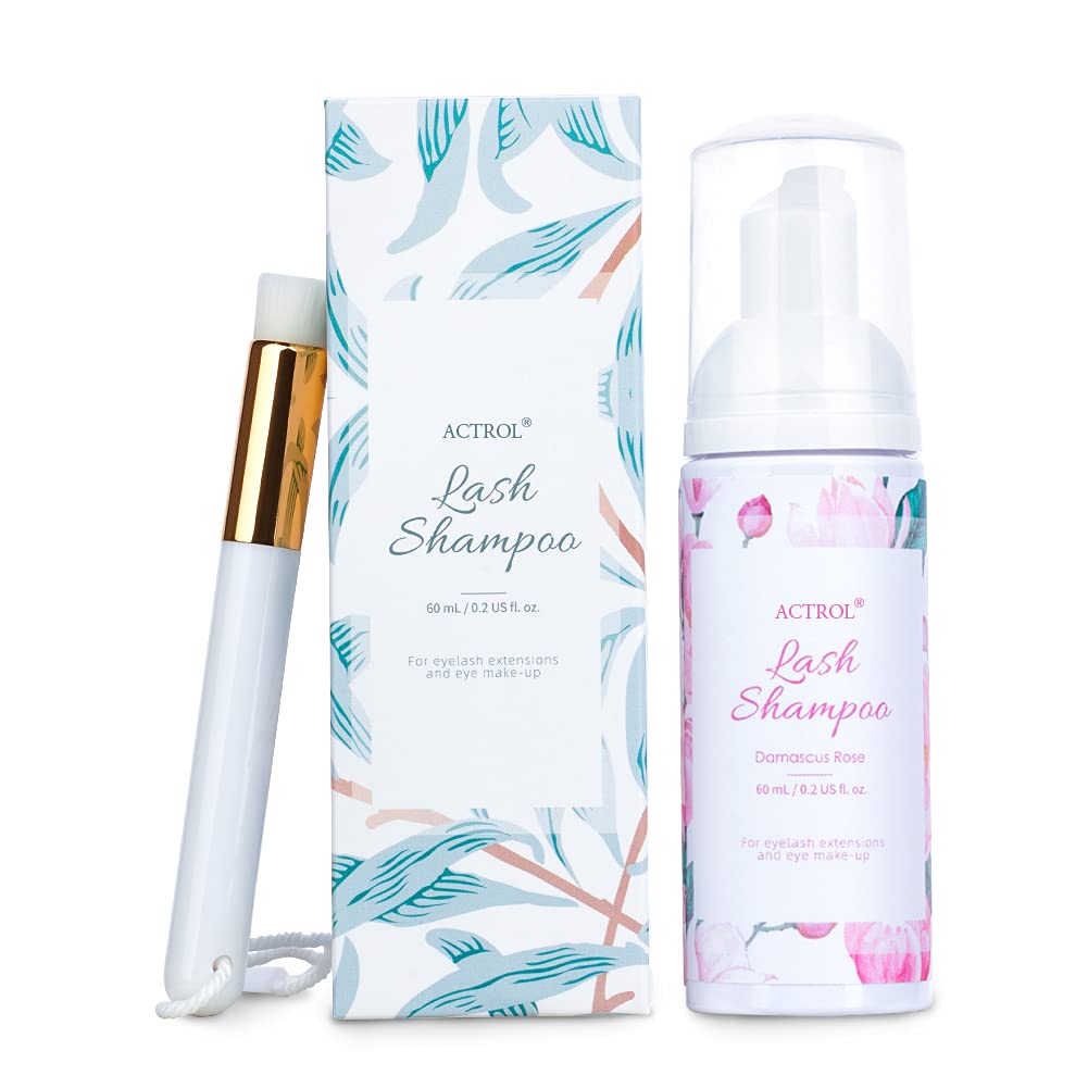 Eyelash Extension Cleanser - Natural Aloe Foaming Shampoo 60ML | Paraben & Sulfate Free, Non-Irritating