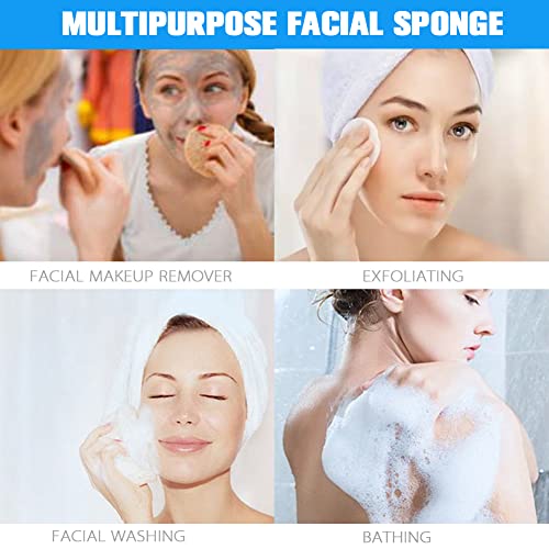 FITINI 60 Pack Pink Compressed Facial Sponges - Makeup Removal & Cleansing Pads