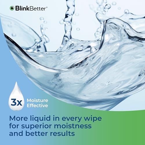 BlinkBetter Tea Tree Oil Eyelid Wipes - 60 Count Pack of 1 - Blepharitis & Dry Eye Relief, Gentle Cleansing & Soothing for Sensitive Eyes