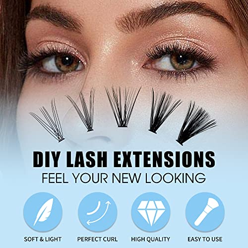 GEMERRY Natural Lash Clusters 280P 30D/40D 8-16mm - 12 Rows, 0.07D Mix