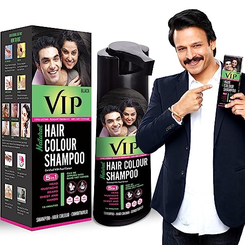 VIP 5-in-1 Hair Color Shampoo Black 180ml - Natural Hair Dye & Conditioner