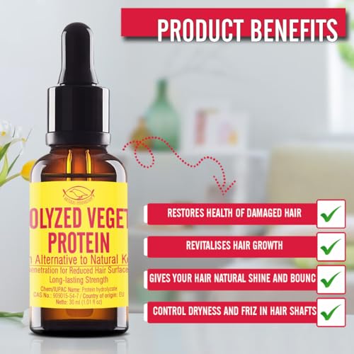 Hydrolyzed Vegetable Protein Liquid - Vegan Keratin Alternative 1.02 Fl Oz