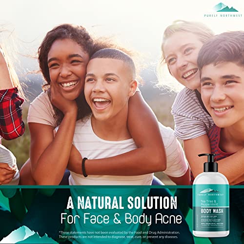 Purely Northwest Tea Tree Body Wash 9 Fl Oz - Natural Cleanser for Sensitive Skin