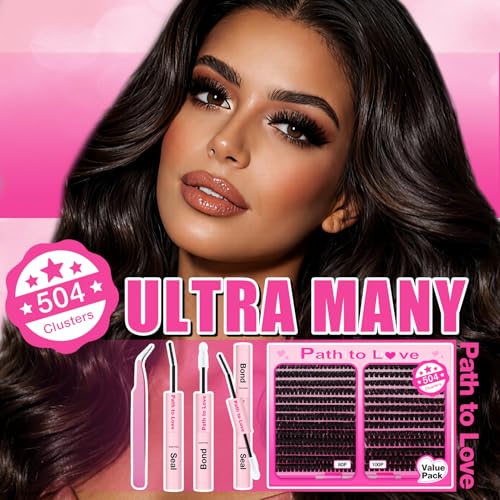 Path to Love 504pcs Lash Clusters Kit – DIY D-Curl Eyelash Extensions