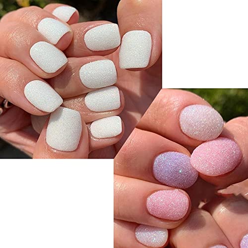 Bellecrey White Chrome Nail Glitter Powder - Iridescent Sparkle for DIY Nails