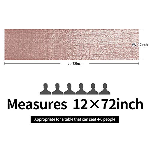 Rose Gold Sequin Table Runner - 2PCS 12x72 Inch for Events