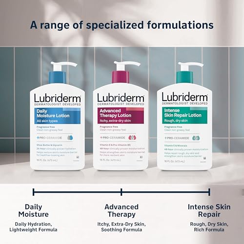 Lubriderm Advanced Therapy Fragrance-Free Lotion 6 Oz (Pack of 2) - Intense Hydration for Dry, Sensitive Skin