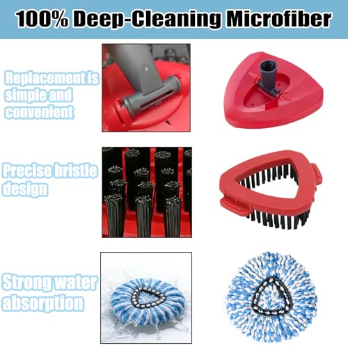 4-Pack Microfiber Mop Head Replacement for Ocedar RinseClean System