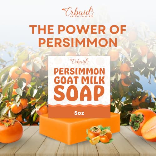 Erbaid Persimmon Goat Milk Soap Bar for Body Odor Control